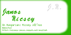 janos micsey business card